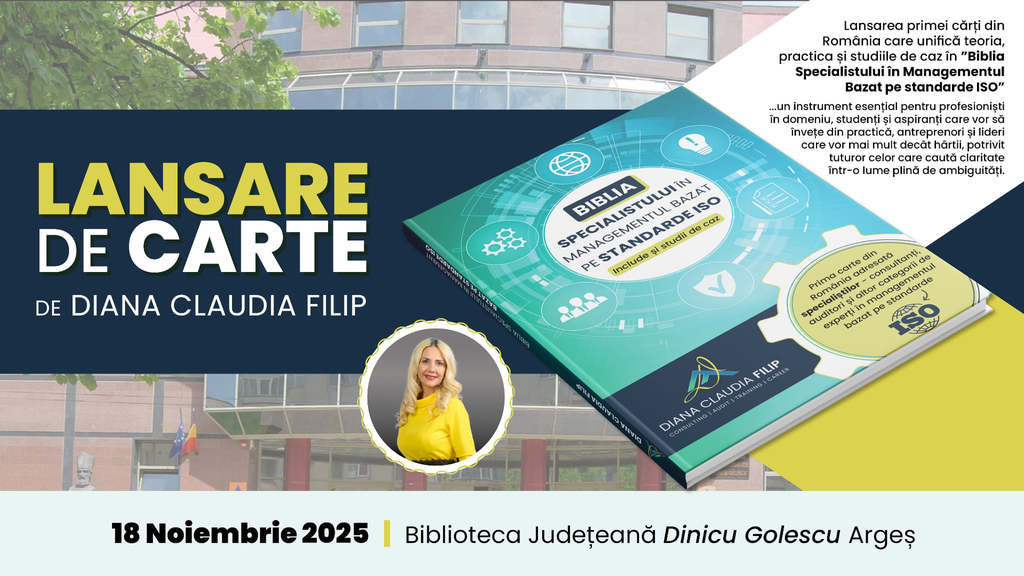 Lansare de carte 18 Noiembrie 2025 ora 17.00 la Biblioteca Județeană ”Dinicu Golescu” Argeș