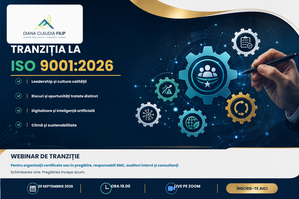 WEBINAR - TRANZIȚIA la ISO 9001:2026 (online pe ZOOM)